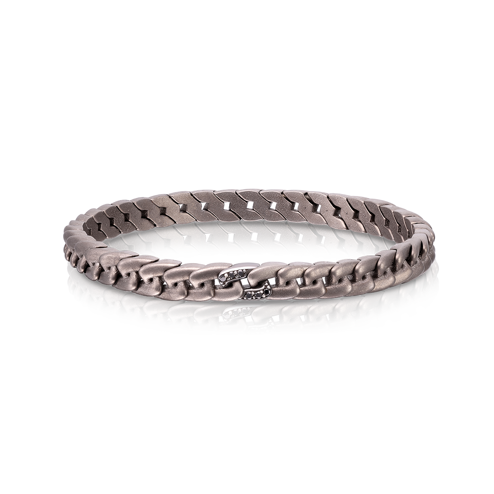 Titanium Black Titanium and Black Diamond Bracelet – Yvel